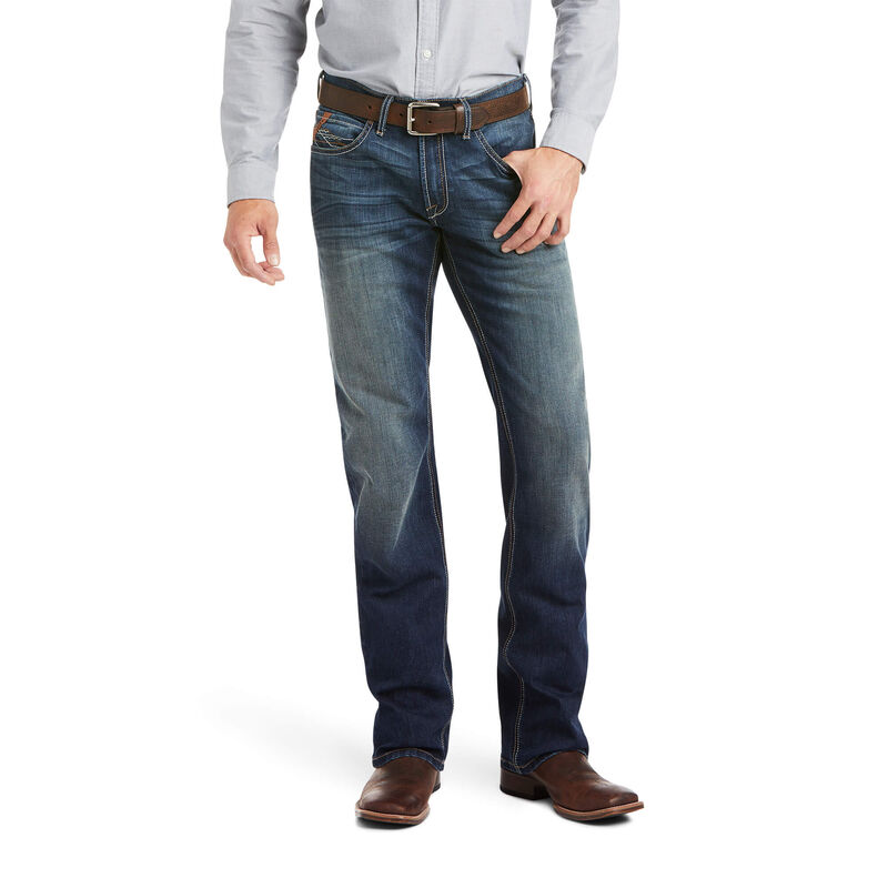 Ariat Jeans Herren - M5 Straight Tekstretch Tyler Stackable Straight Leg Blau ( RHONL-8512 )